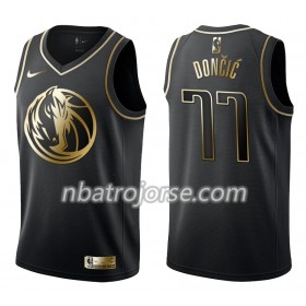 Män Dallas Mavericks Tröja Luka Doncic Nike Svart Guld Edition Swingman
